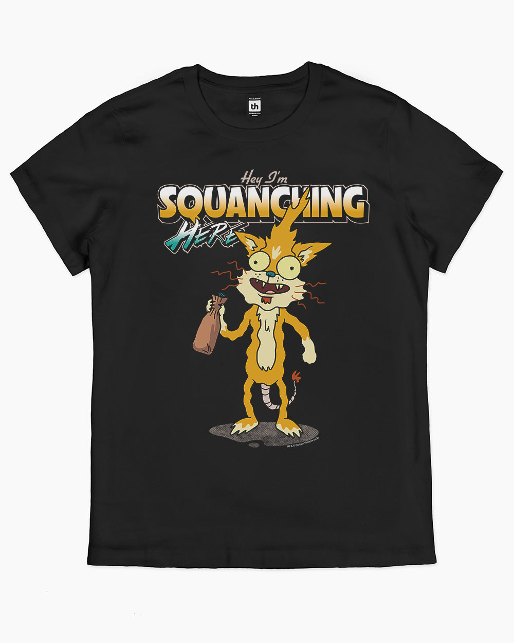 Hey I'm Squanching Here T-Shirt Australia Online #colour_black
