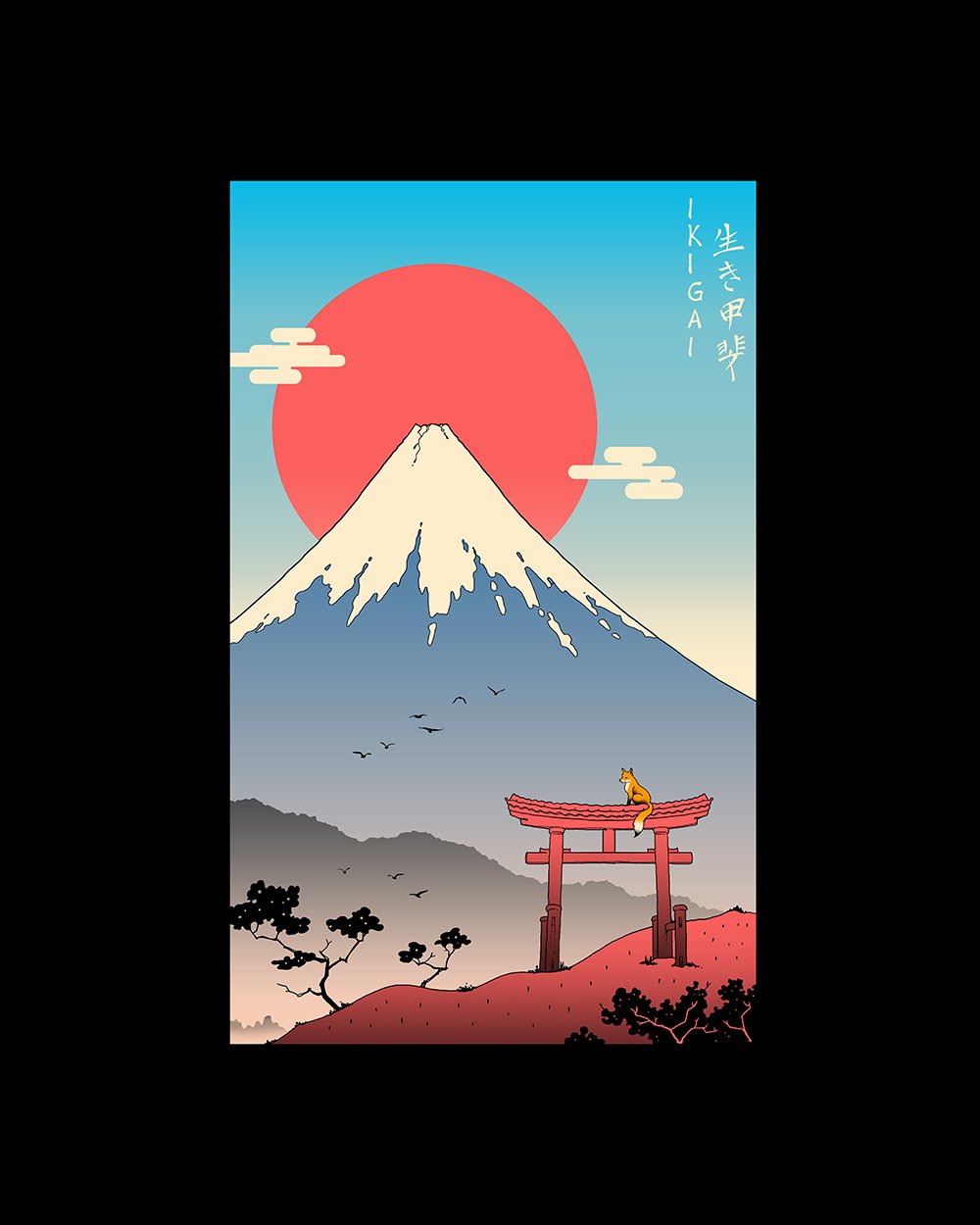 Ikigai in Mt Fuji T-Shirt Australia Online #colour_black