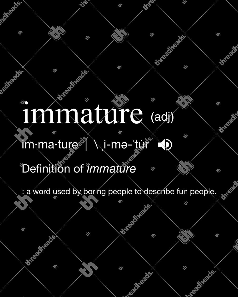 Immature Dictionary Definition T-Shirt Australia Online #colour_black