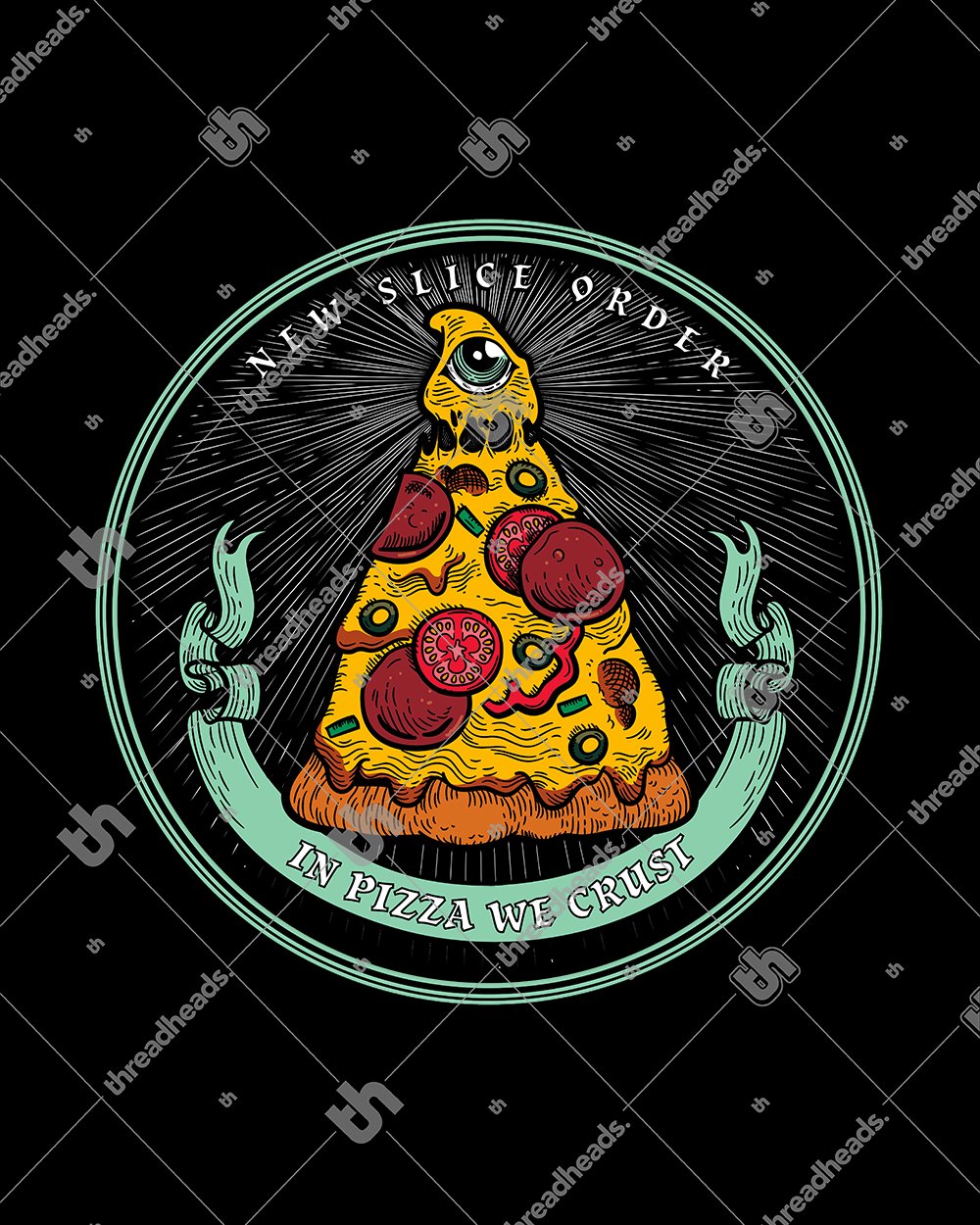 In Pizza We Crust T-Shirt Australia Online #colour_black