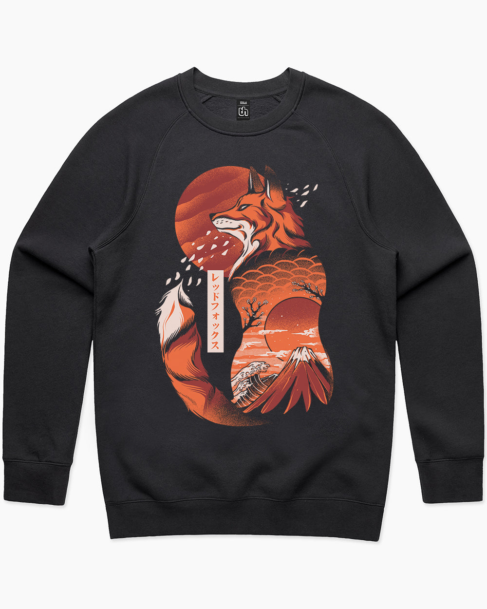 Japanese Fox Sweater Australia Online #colour_black