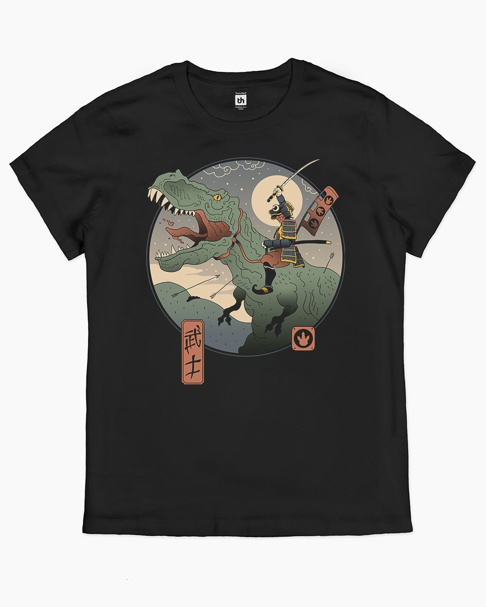 Jurassic Samurai T-Shirt Australia Online #colour_black