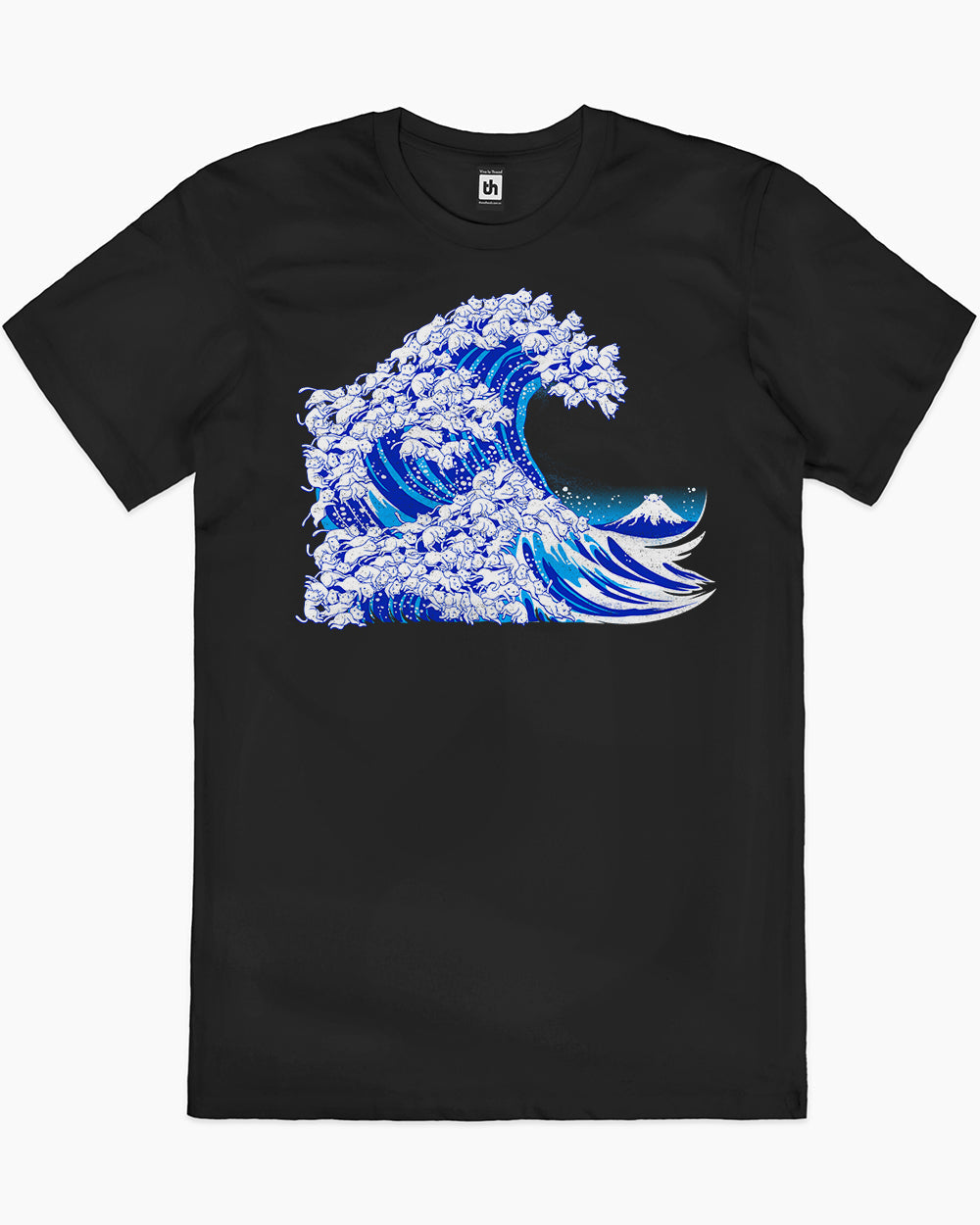 Kanagawa Cat Wave T-Shirt Australia Online #colour_black