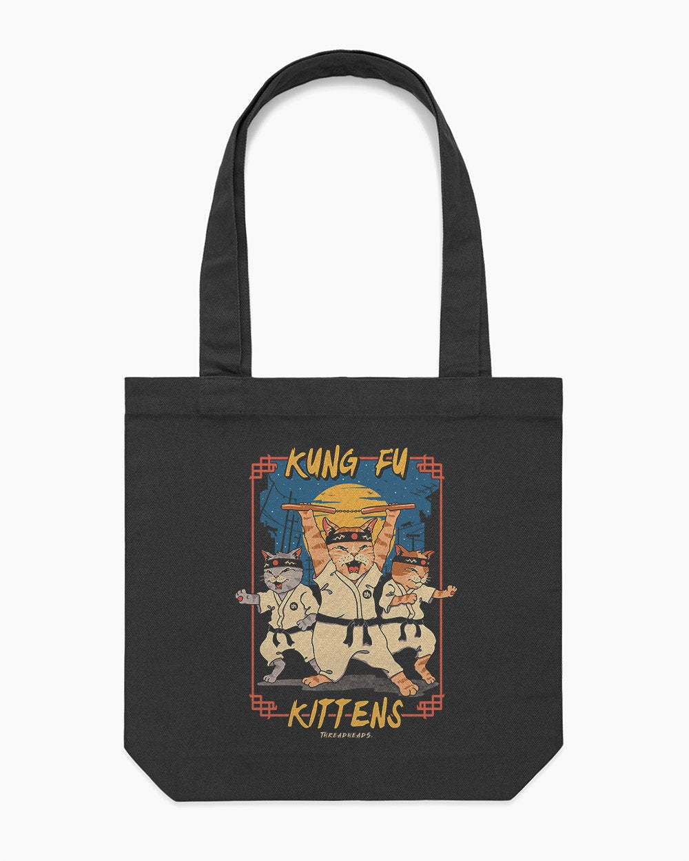 Kung Fu Kittens Tote Bag Australia Online #colour_black