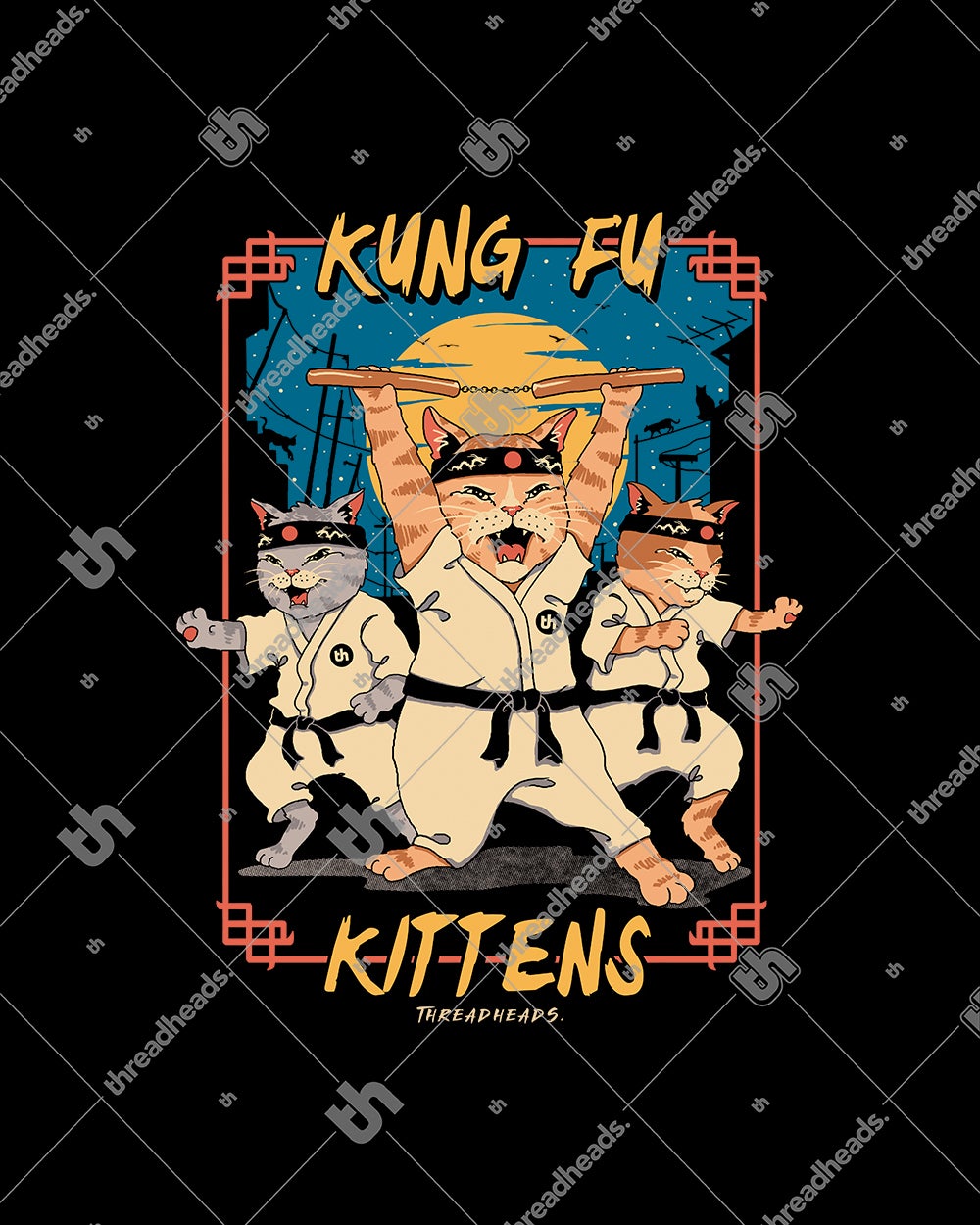 Kung Fu Kittens Kids T-Shirt Australia Online #colour_black