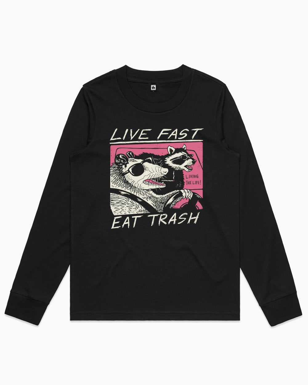 Live Fast! Eat Trash! Long Sleeve Australia Online #colour_black