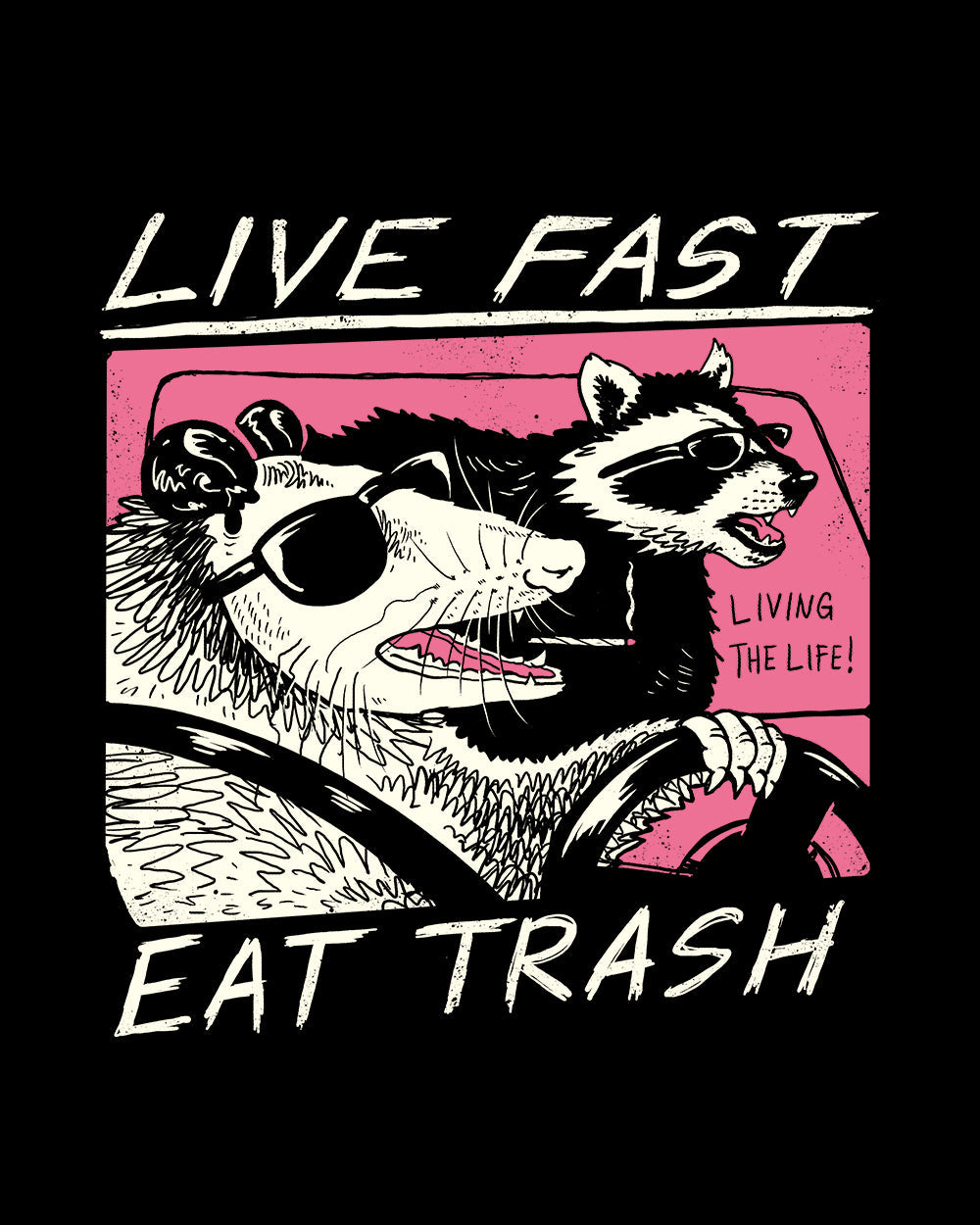 Live Fast! Eat Trash! Crop Tee Australia Online #colour_coal