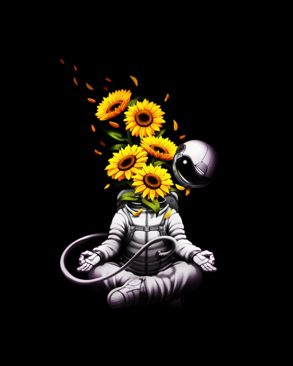 Meditation Astronaut Spring Hoodie Australia Online #colour_black