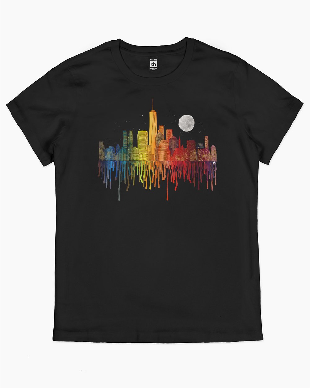 Melting Cityscapes T-Shirt Australia Online #colour_black