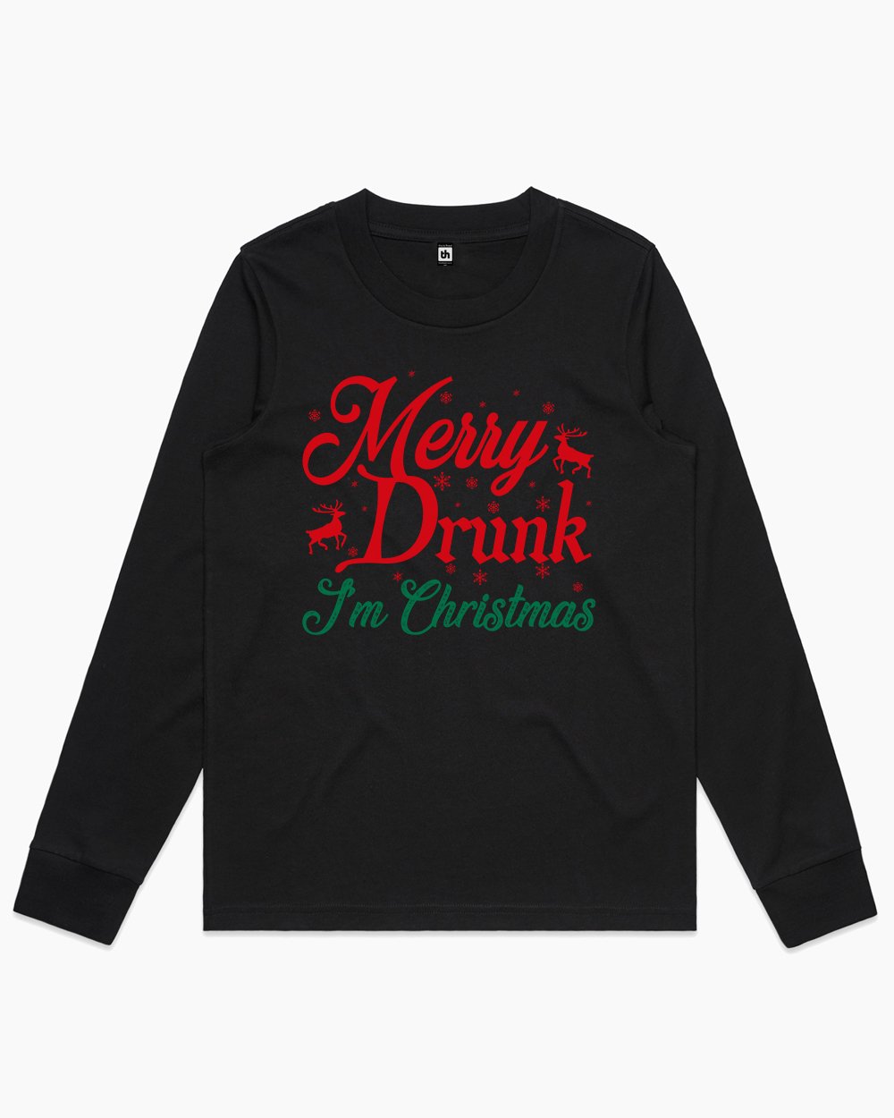 Merry Drunk I am Christmas Long Sleeve Australia Online #colour_black