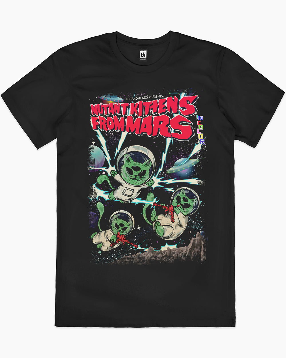 Mutant Kittens from Mars T-Shirt Australia Online #colour_black