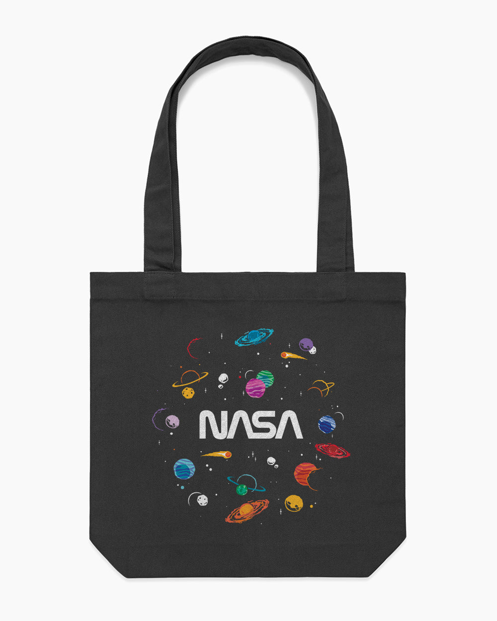 NASA Planets Tote Bag Australia Online #colour_black