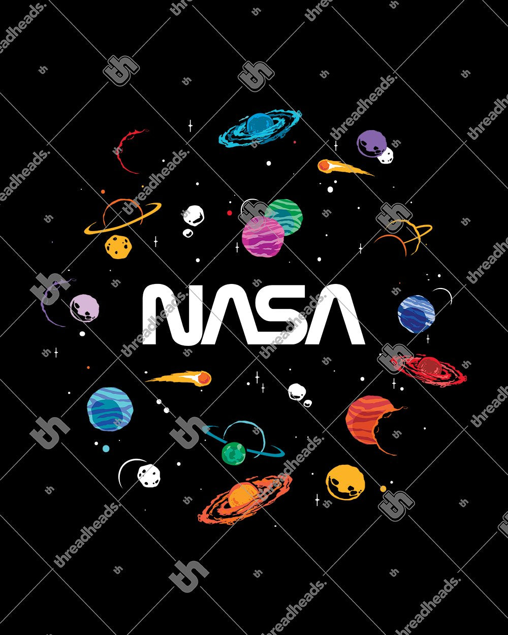 NASA Planets T-Shirt Australia Online #colour_black
