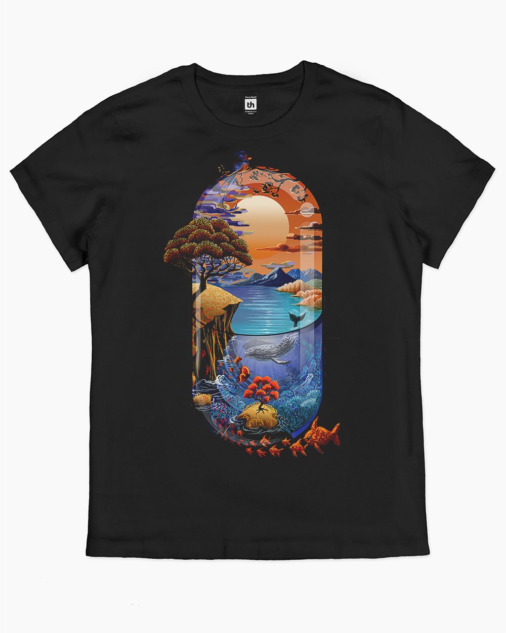 Nature is Medicine T-Shirt Australia Online #colour_black