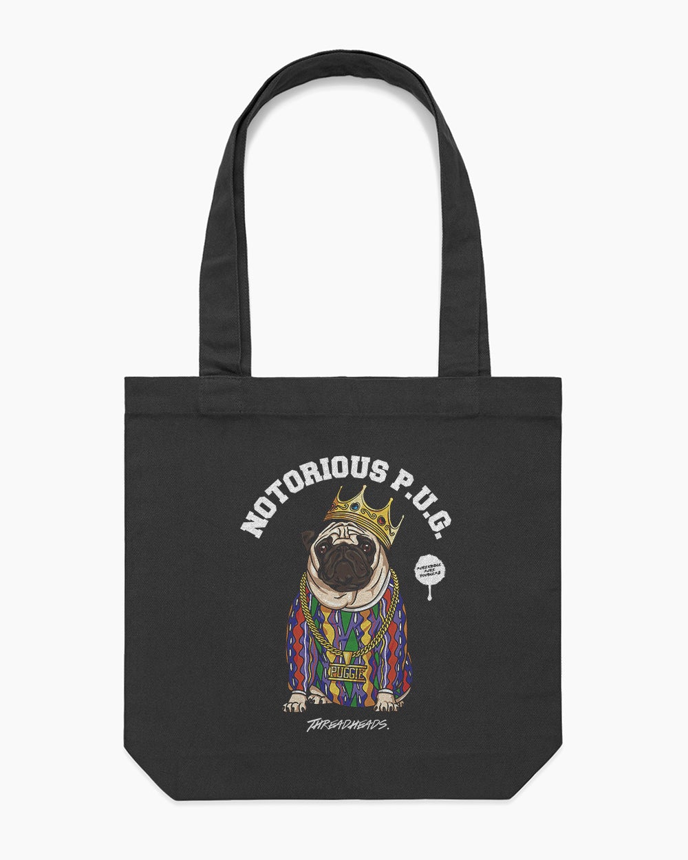 Notorious PUG Tote Bag Australia Online #colour_black