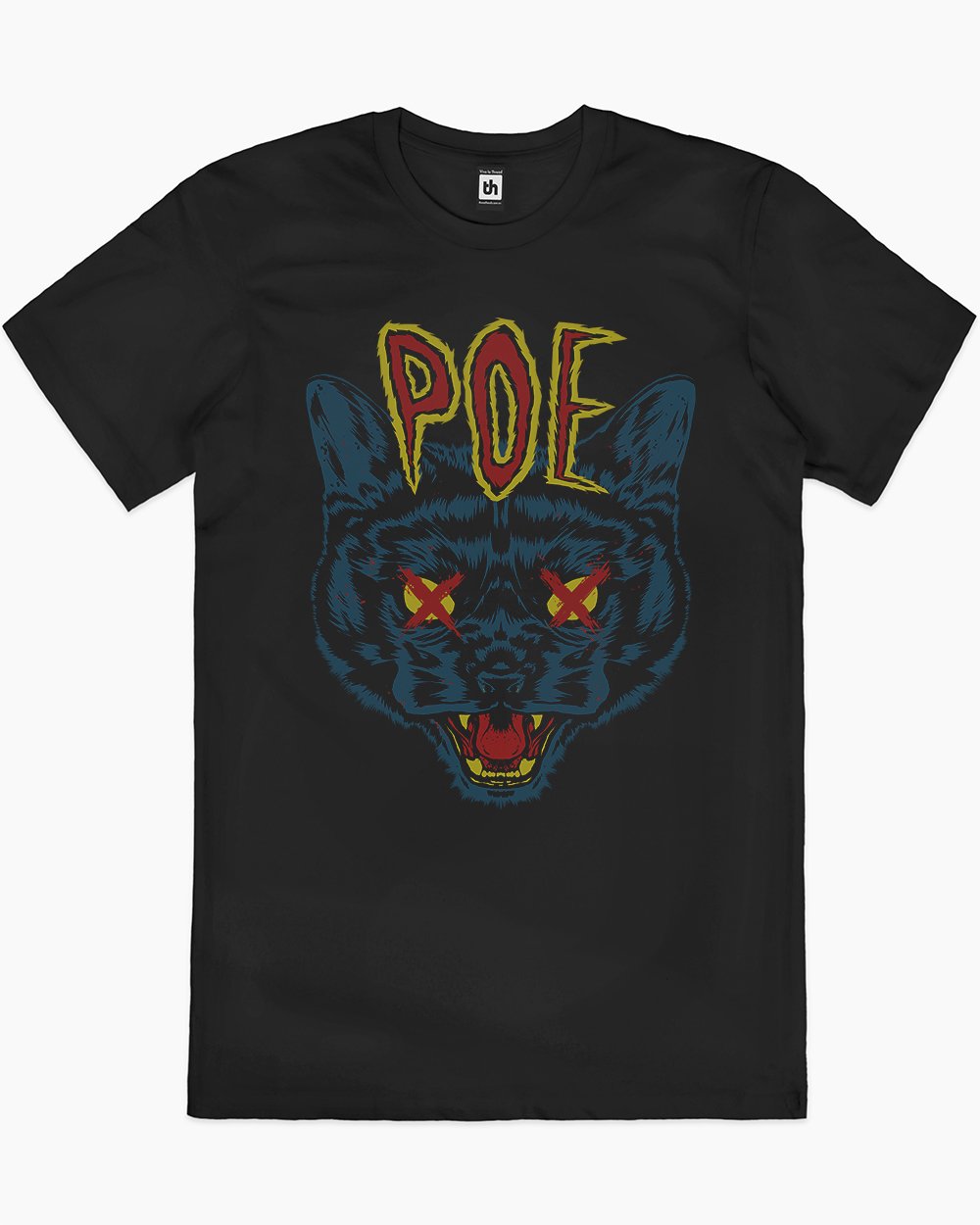 Poe's Cat T-Shirt Australia Online #colour_black