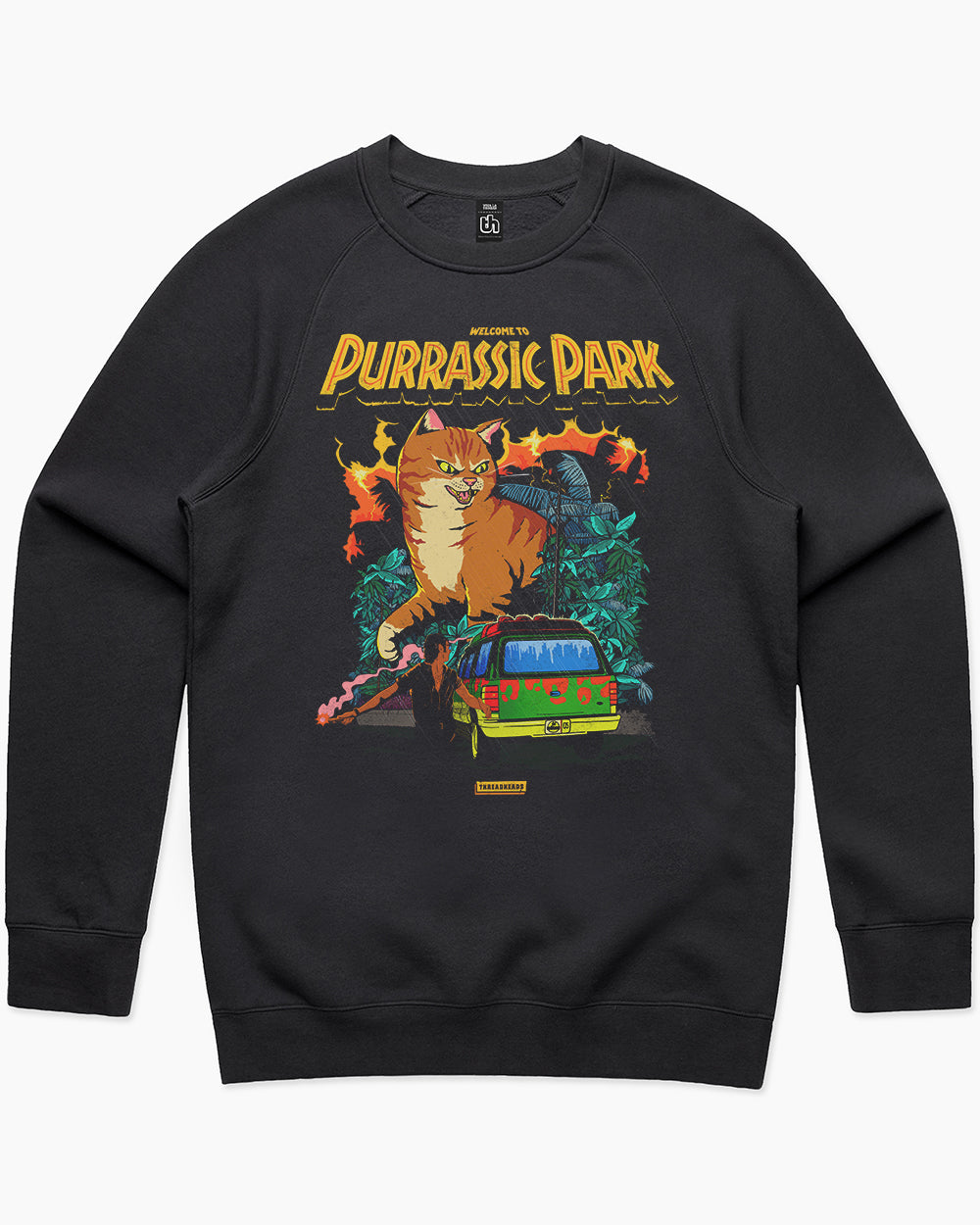 Purrassic Park Sweater Australia Online #colour_black