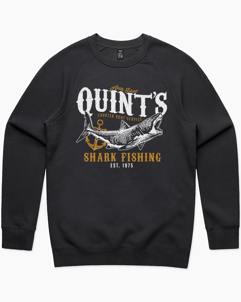 Quint's Shark Fishing Sweater Australia Online #colour_black