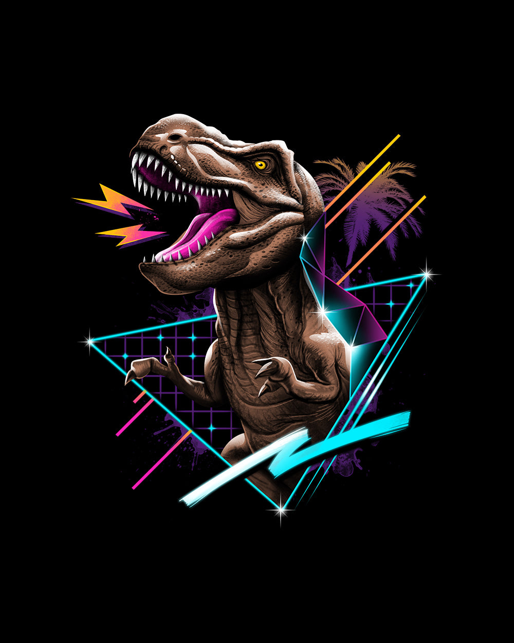 Rad T-Rex Kids T-Shirt Australia Online #colour_black
