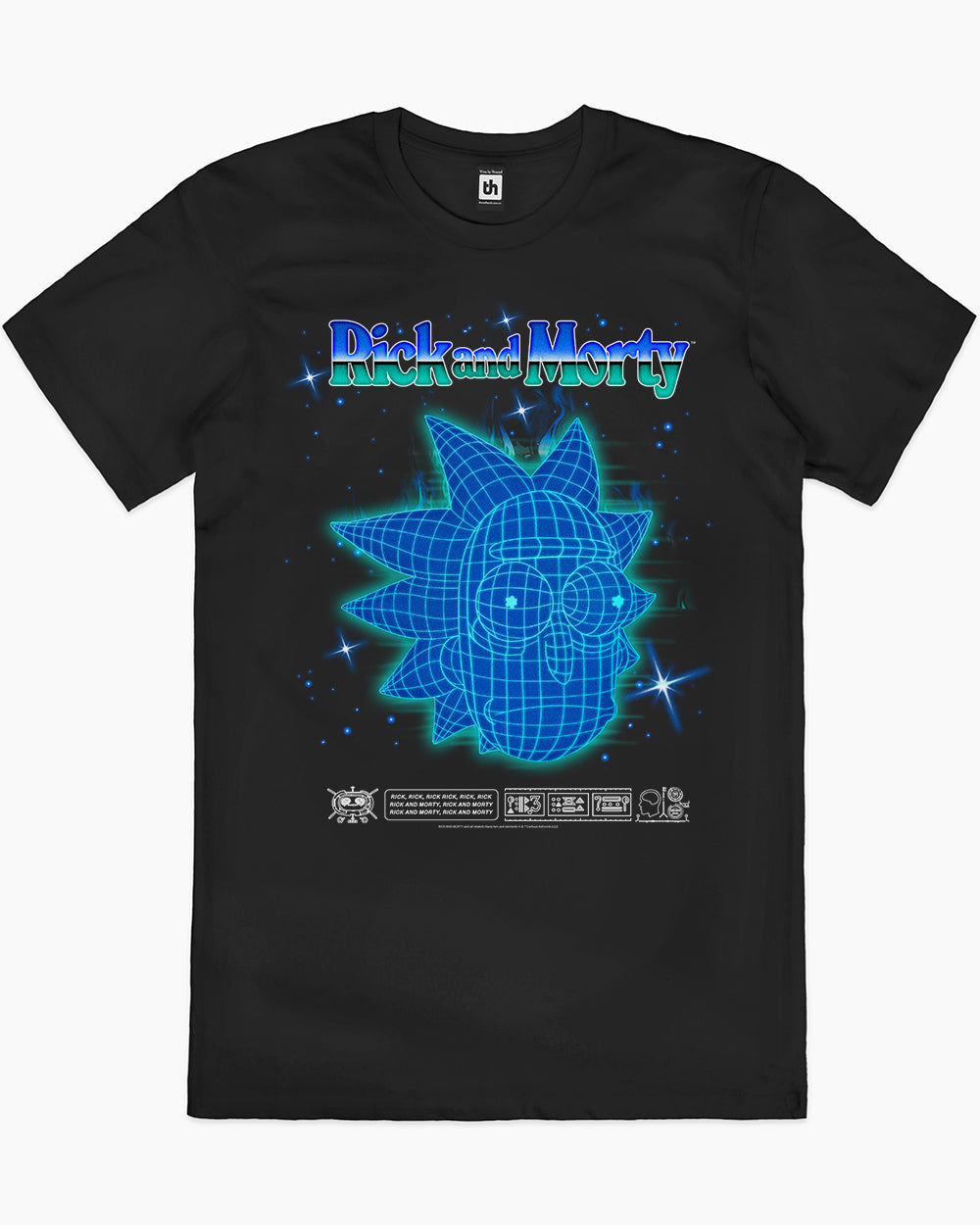 Rick and Morty Blueprint T-Shirt Australia Online #colour_black