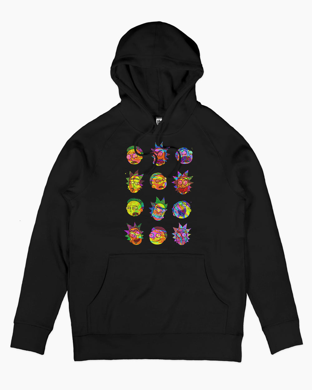 Rick and Morty Many Faces Hoodie Australia Online #colour_black