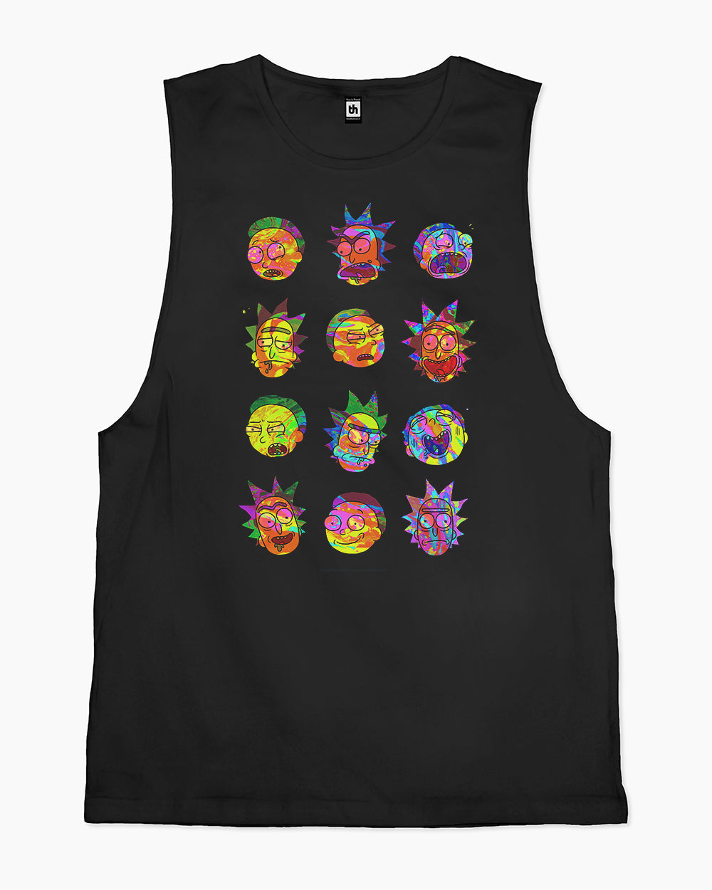 Rick and Morty Many Faces Tank Australia Online #colour_black