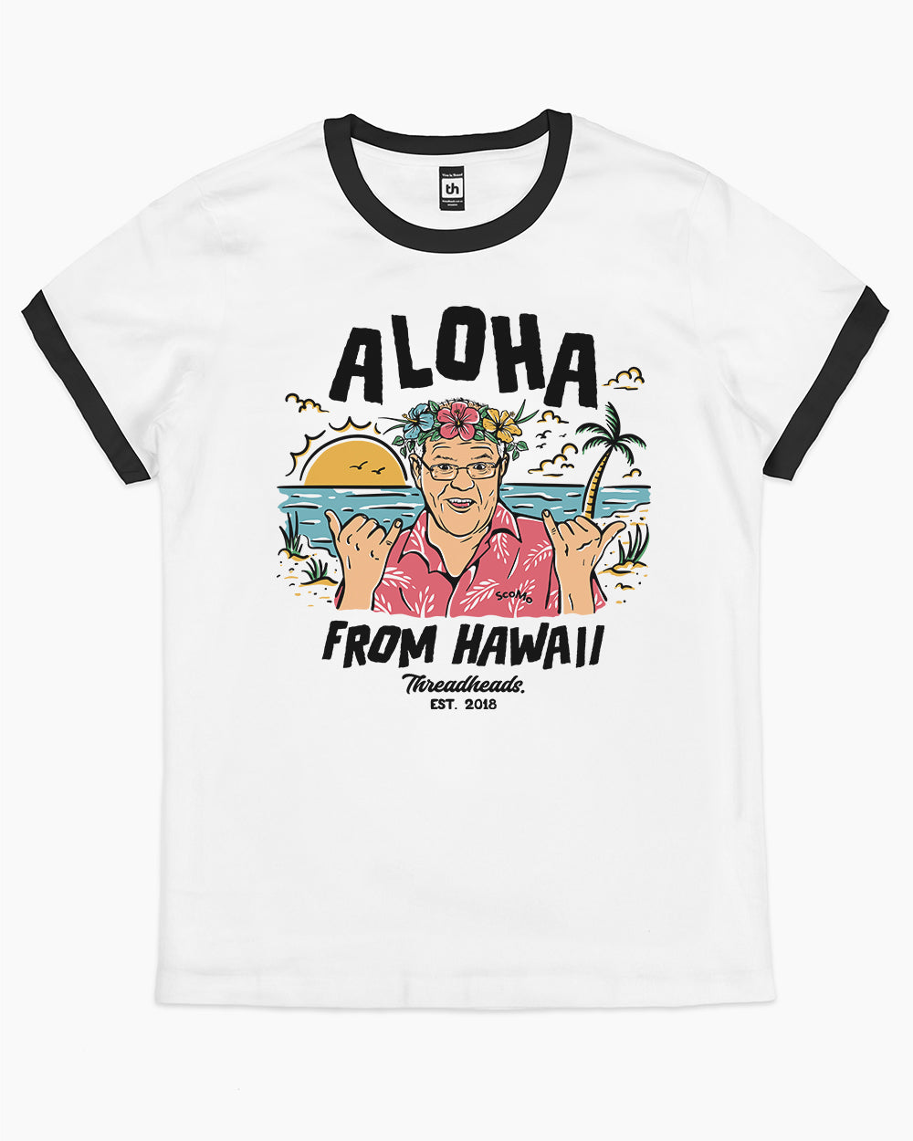 Aloha from Hawaii T-Shirt Australia Online #colour_black ringer