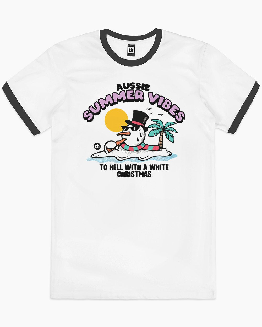 Aussie Summer Vibes T-Shirt Australia Online #colour_black ringer