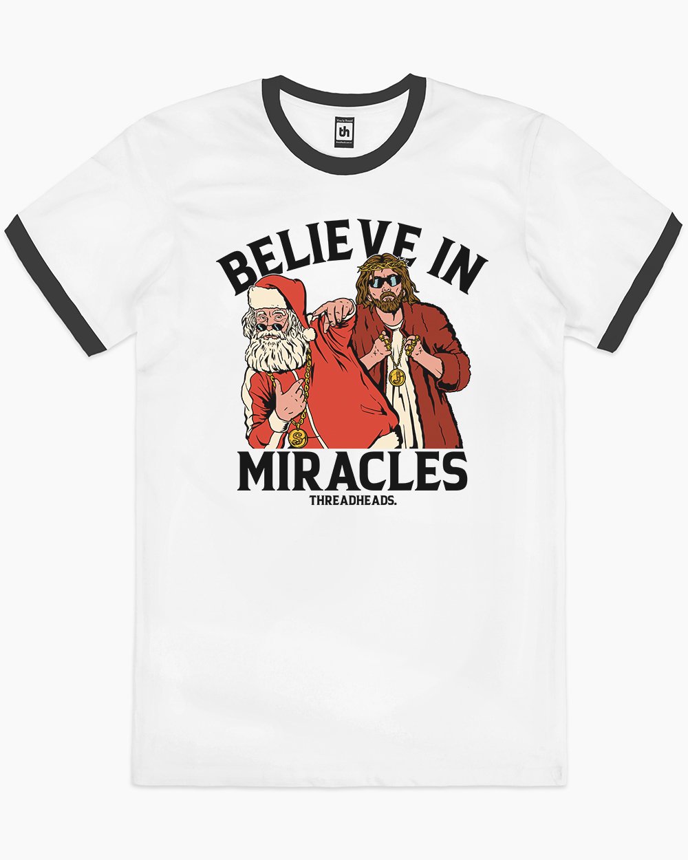 Believe in Miracles T-Shirt Australia Online #colour_black ringer