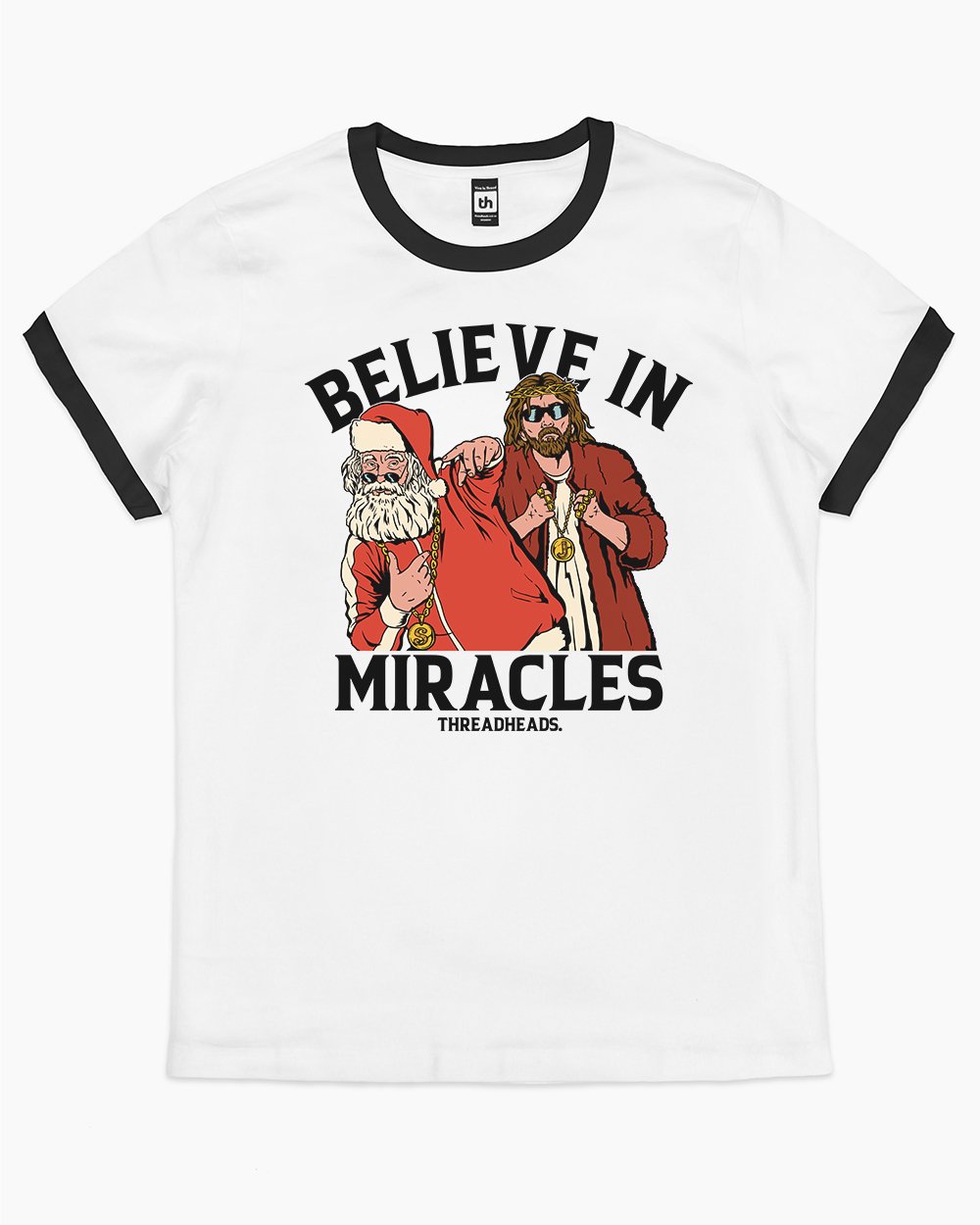 Believe in Miracles T-Shirt Australia Online #colour_black ringer