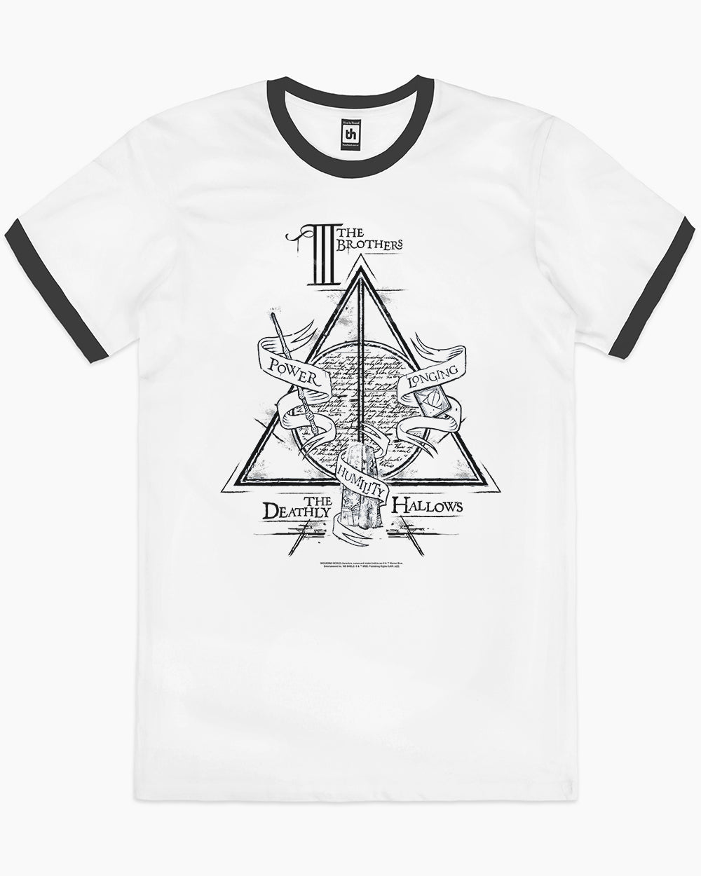 Deathly Hallows Logo Alt T-Shirt Australia Online #colour_black ringer