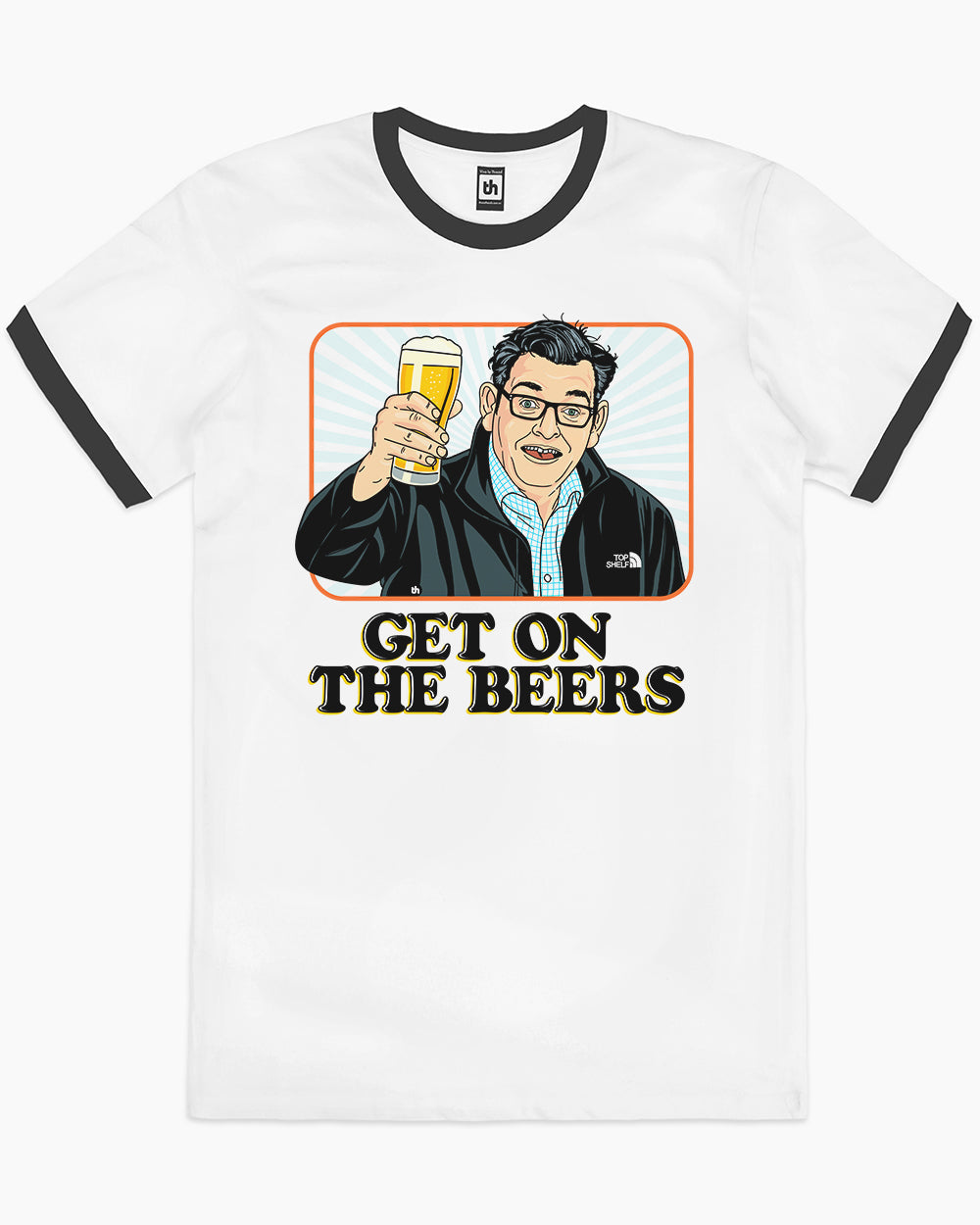 Get on the Beers T-Shirt Australia Online #colour_black ringer