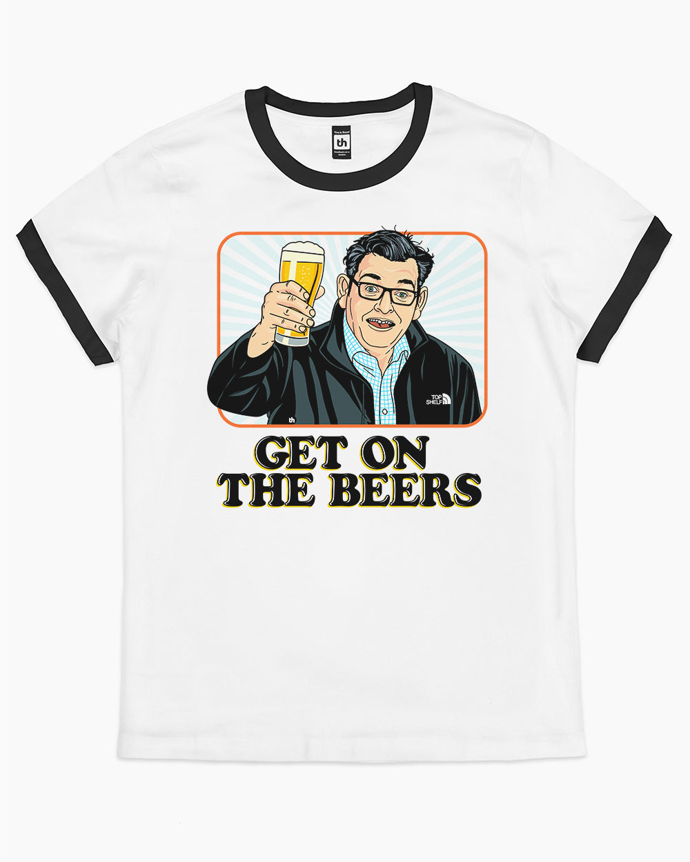 Get on the Beers T-Shirt Australia Online #colour_black ringer