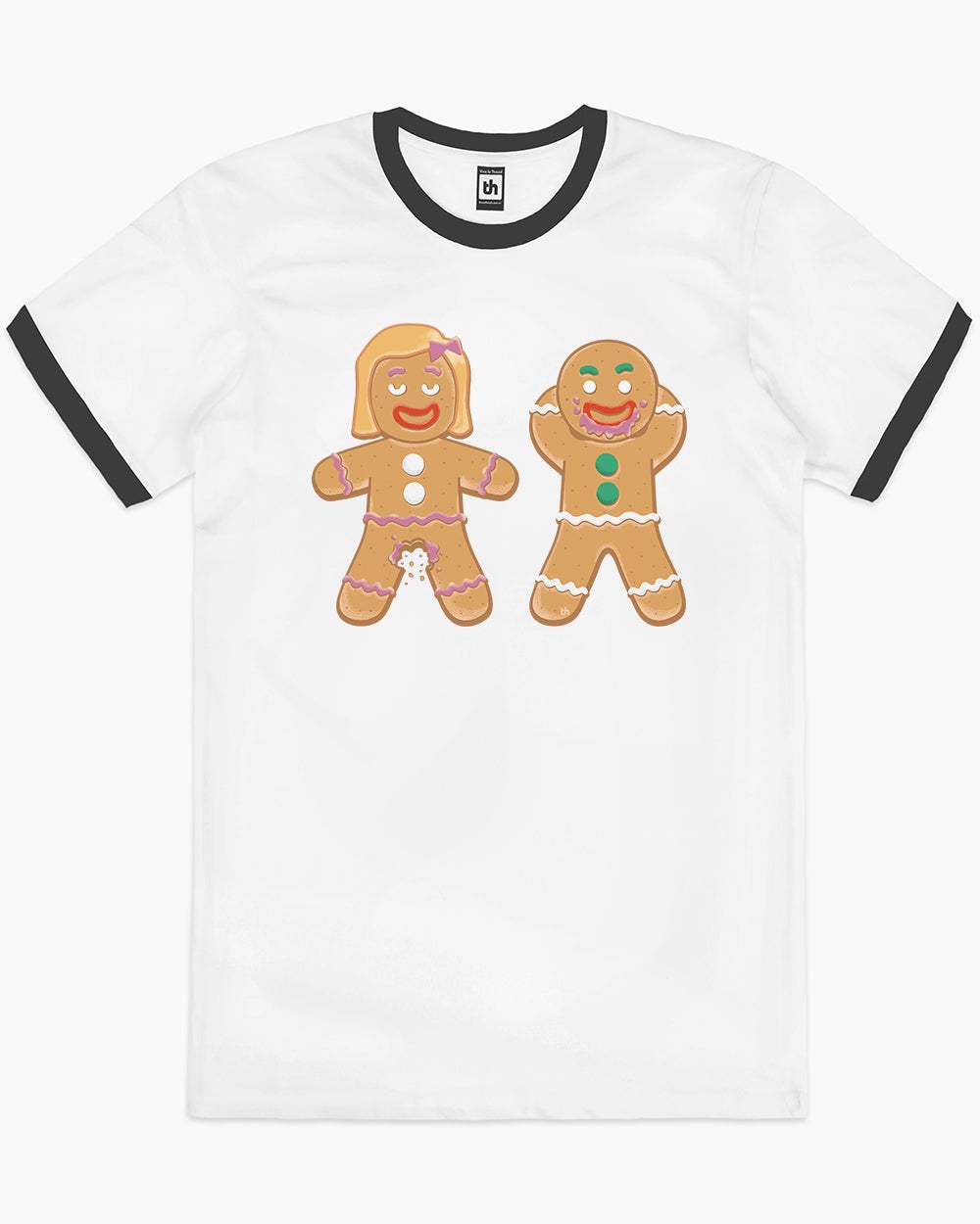 Gingerbread Friends T-Shirt Australia Online #colour_black ringer