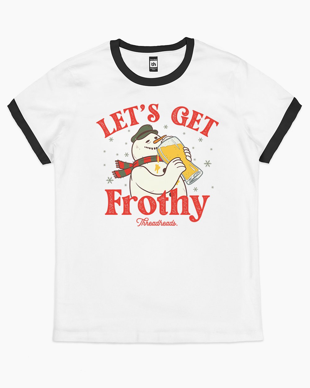 Let's Get Frothy T-Shirt Australia Online #colour_black ringer