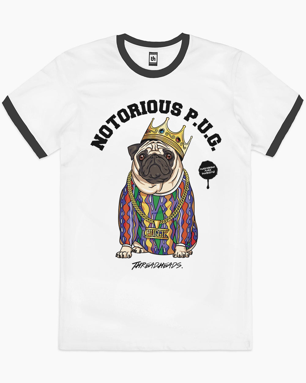 Notorious PUG T-Shirt Australia Online #colour_black ringer