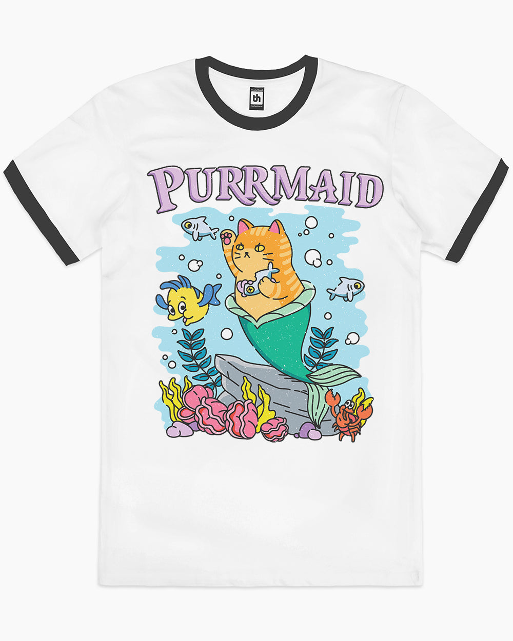Purrmaid T-Shirt Australia Online #colour_black ringer