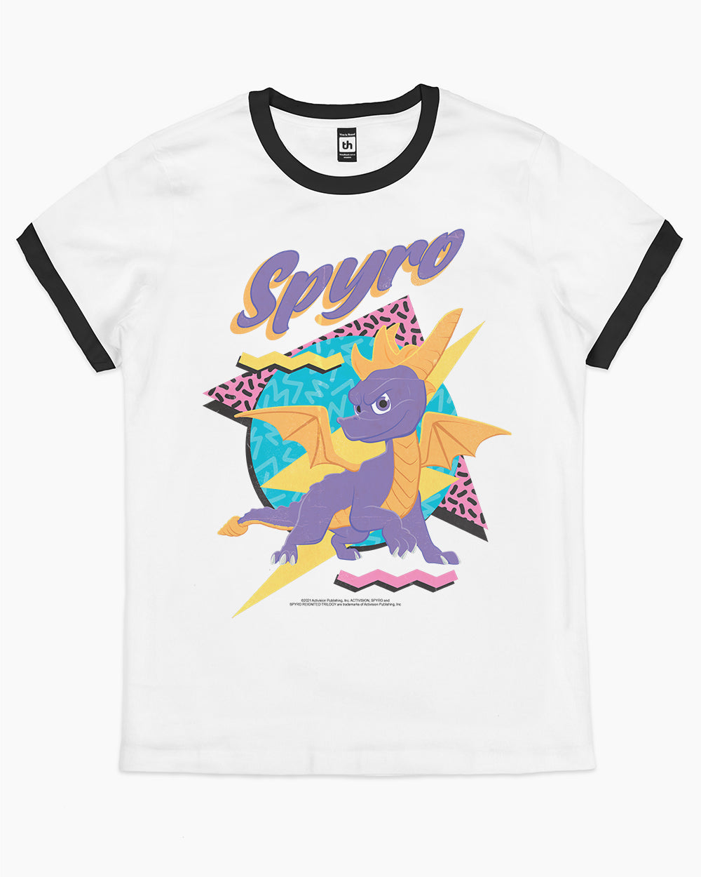 Spyro 90s Cartoon T-Shirt Australia Online #colour_black ringer