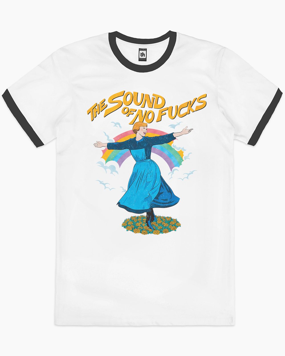 The Sound of No Fucks T-Shirt Australia Online #colour_black ringer