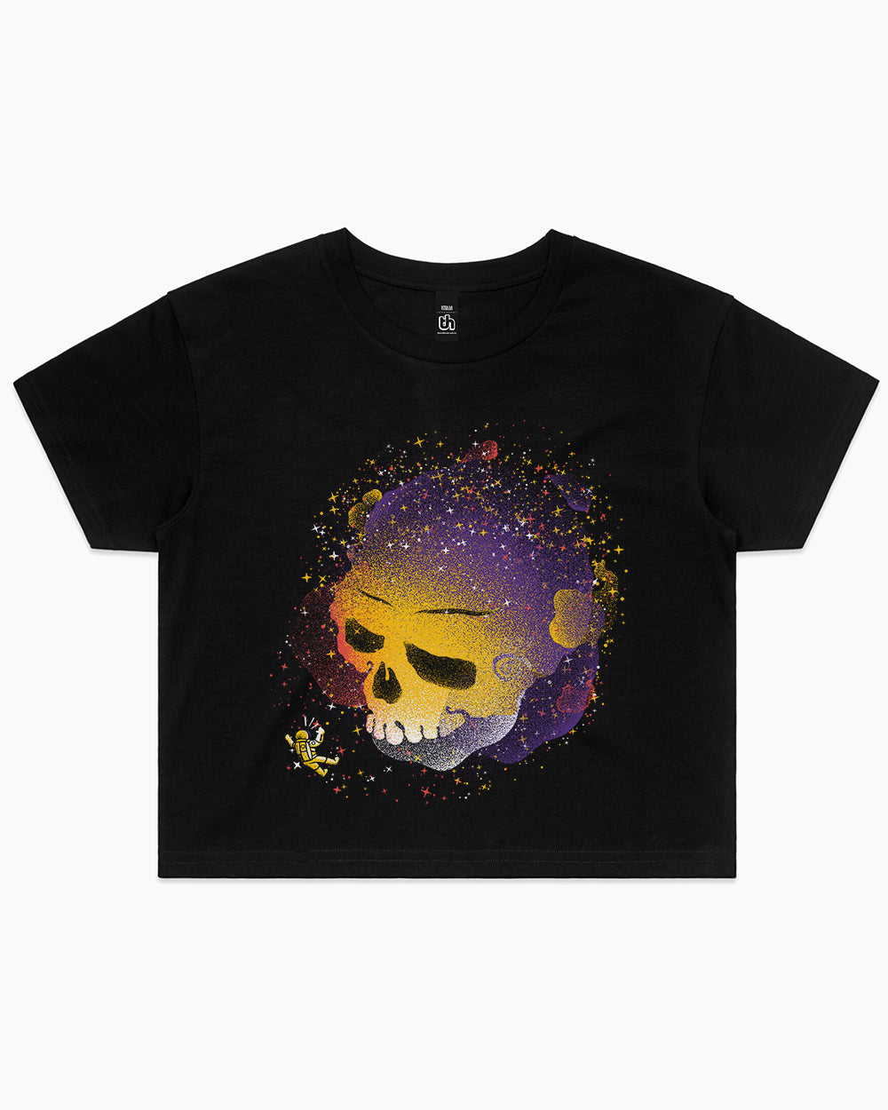 Skull Galaxy Crop Tee Australia Online #colour_black