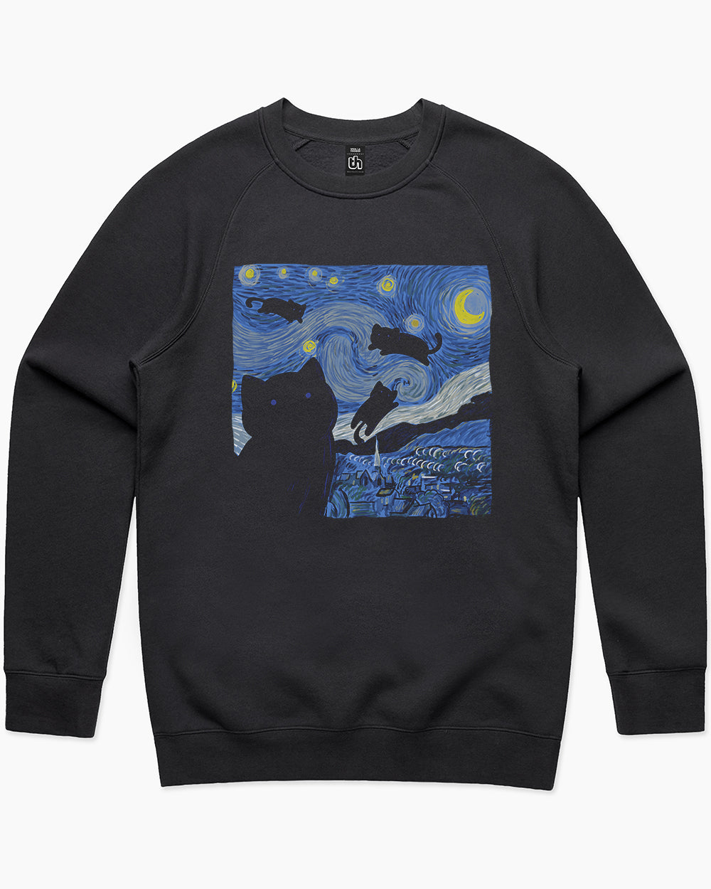 The Starry Cat Night Sweater Australia Online #colour_black