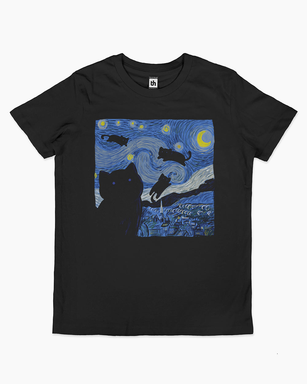 The Starry Cat Night Kids T-Shirt Australia Online #colour_black
