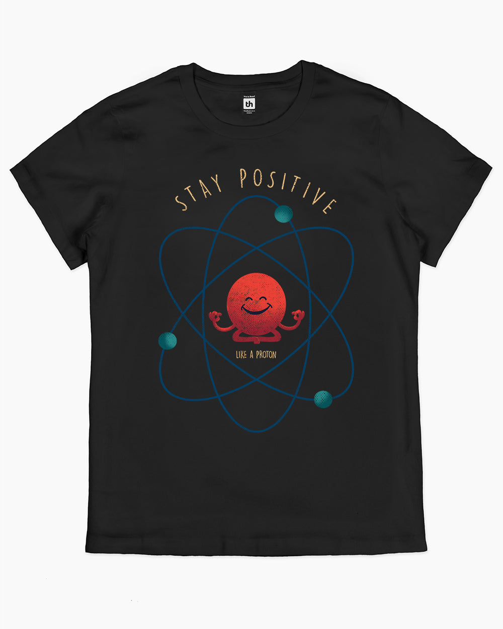 Stay Positive - Atom T-Shirt Australia Online #colour_black