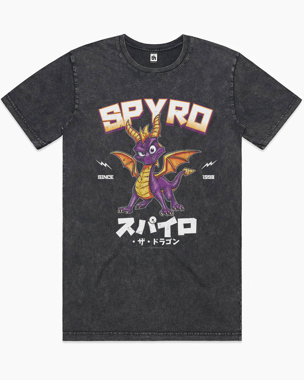 Spyro the Dragon JP Stonewash Tee Australia Online #colour_black stone