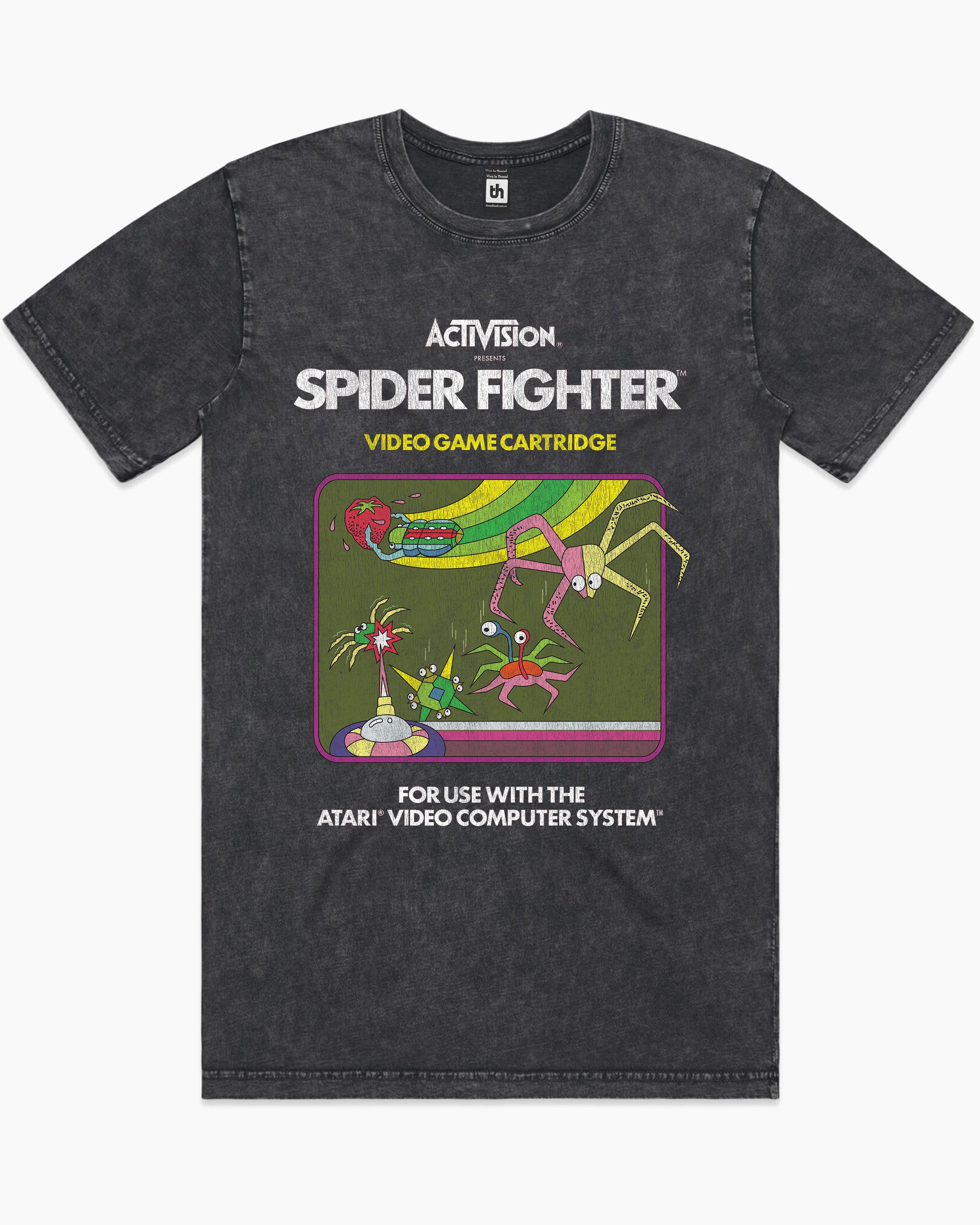 Spider Fighter Vintage Stonewash Tee Australia Online #colour_black stone