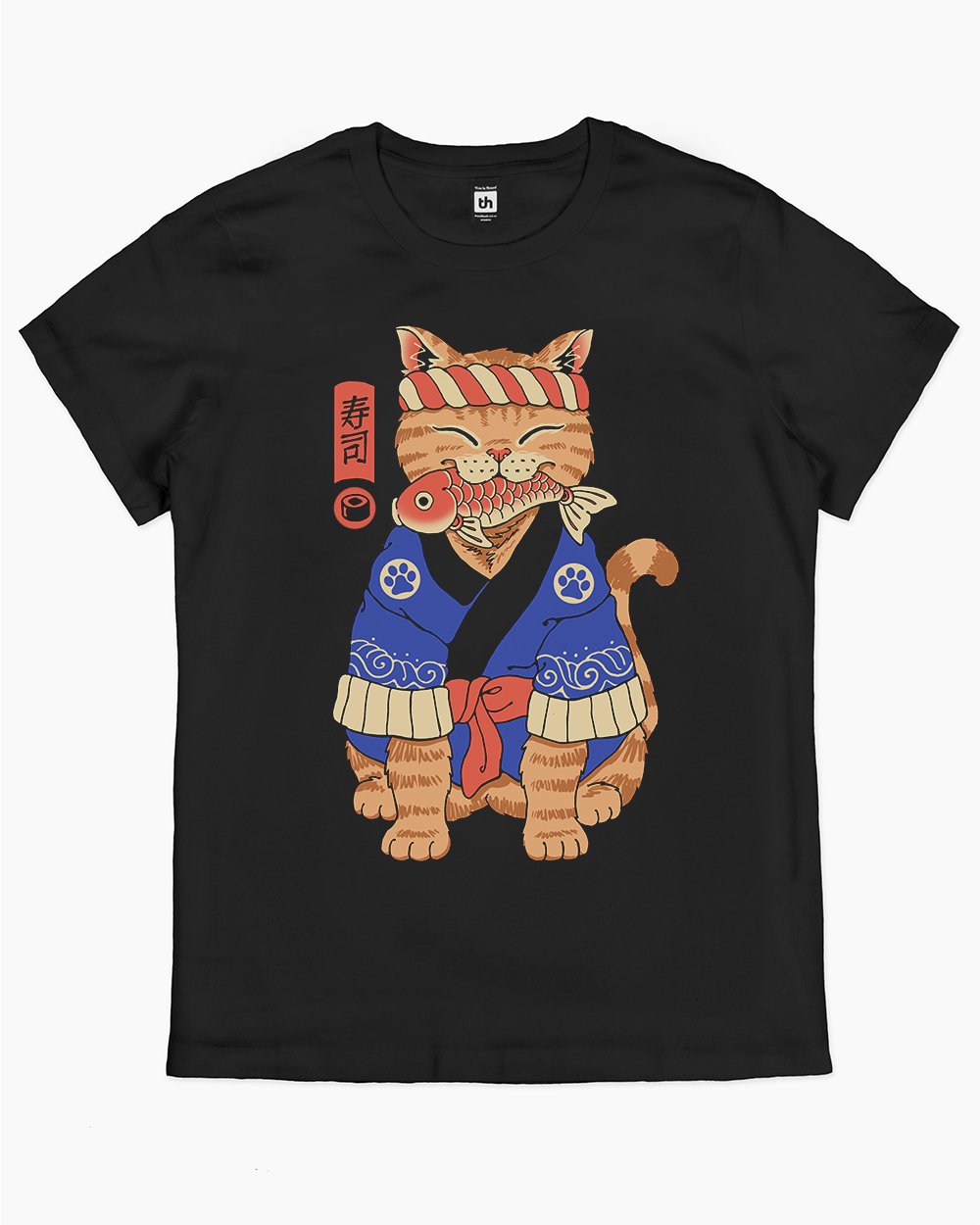Sushi Meowster T-Shirt Australia Online #colour_black