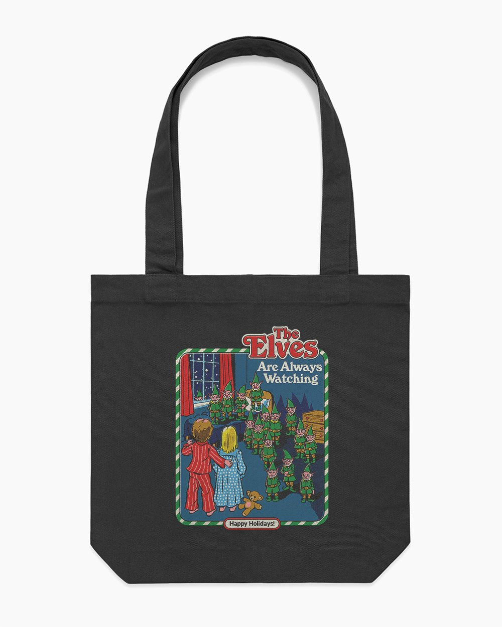 The Elves are Always Watching Tote Bag Australia Online #colour_black