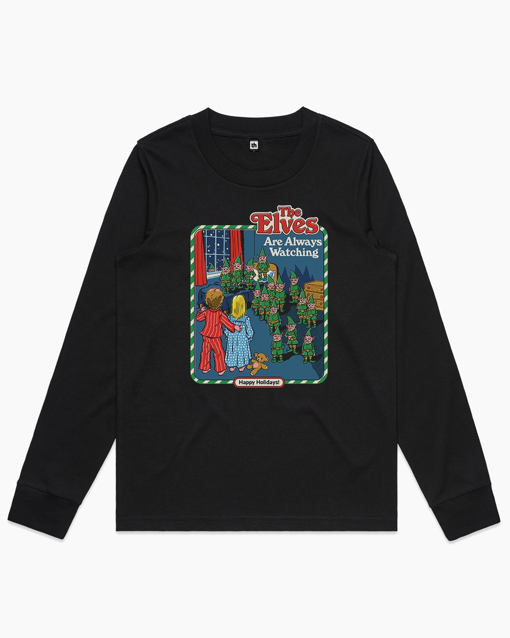 The Elves are Always Watching Long Sleeve Australia Online #colour_black