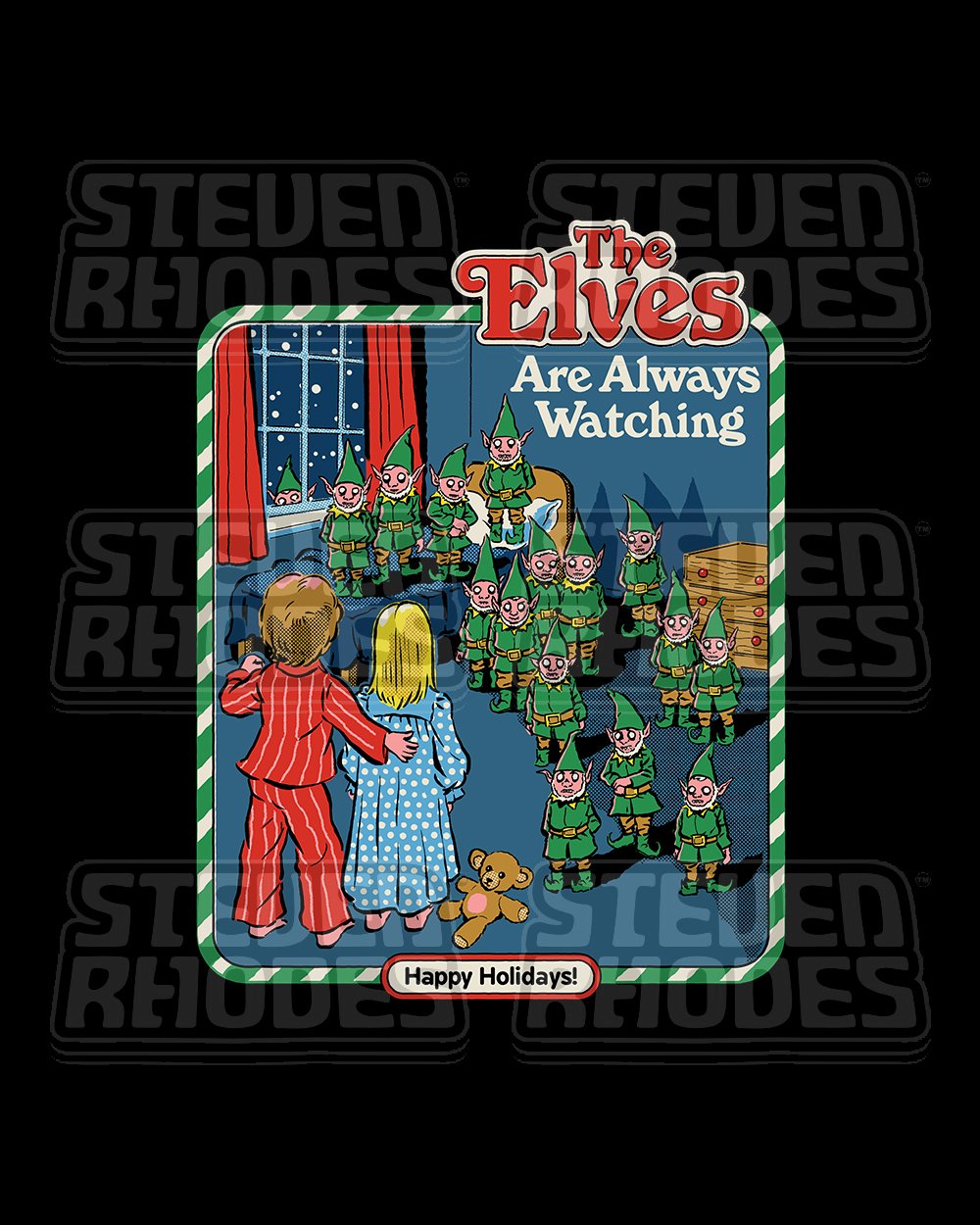 The Elves are Always Watching T-Shirt Australia Online #colour_black