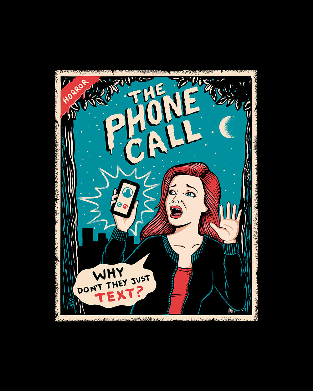 The Phone Call T-Shirt Australia Online #colour_black